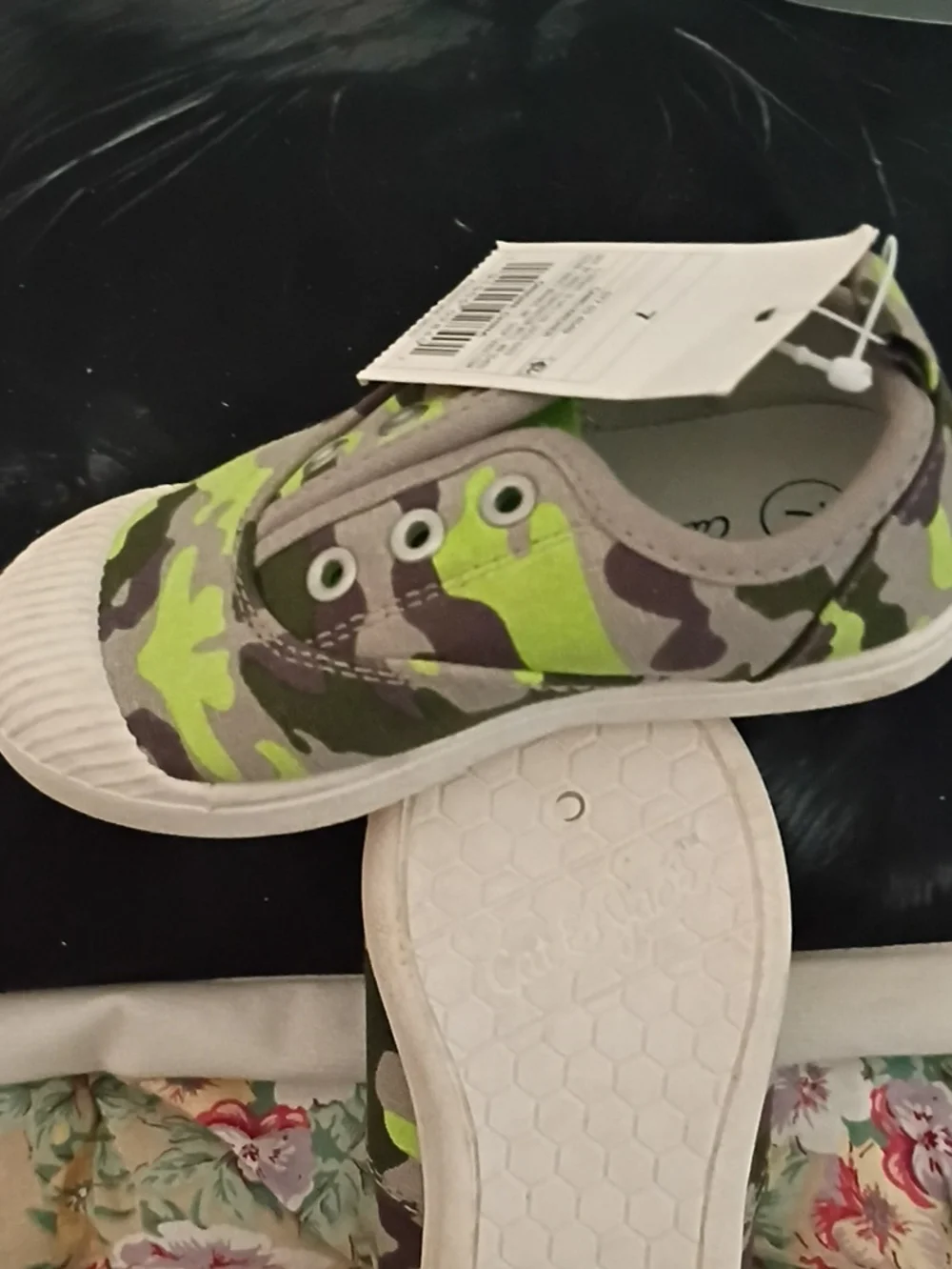 Cat & Jack Green Camo Slip-On Sneakers